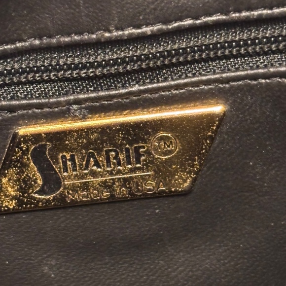 SHARIF Handbag Green Purple & Red Embossed Leather Full Zip - Picture 7 of 14